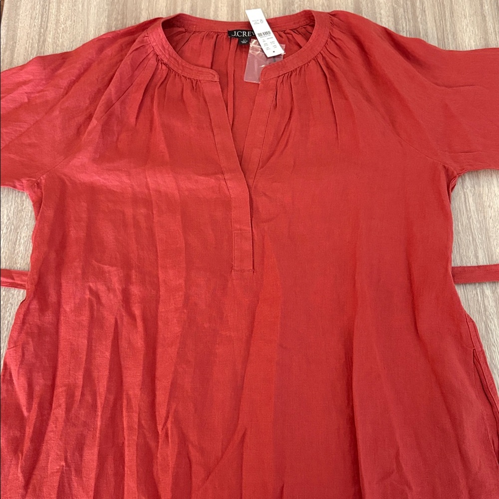 NWT J. Crew Cabana Dress in Linen Size Large Tall - Picture 9 of 11